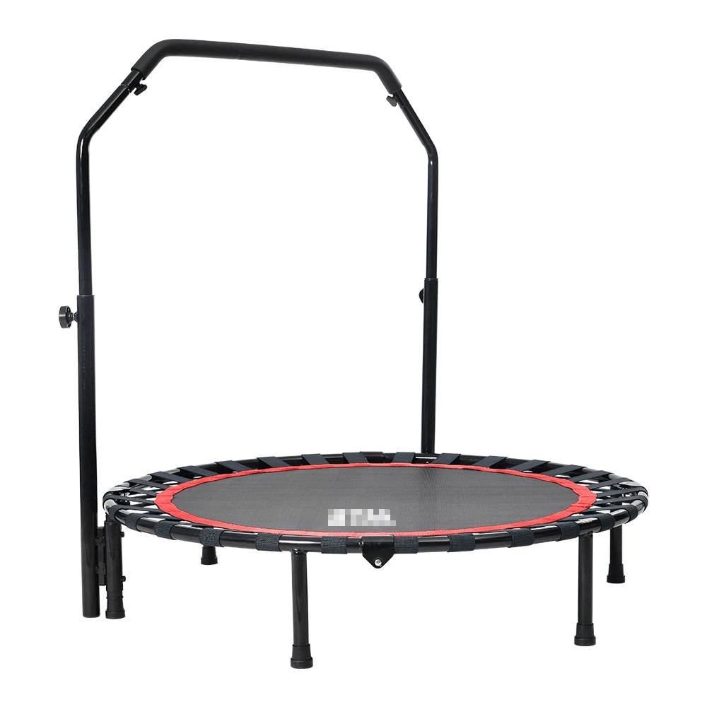 【国内発送】53補助手すり付き トランポリン 耐荷重110kg 102cm ゴム ダイエット器具 健康器具 折りたたみ おもちゃ エクササイズ フィットネス 室内運動 あそび 家庭用 子供用 大人用