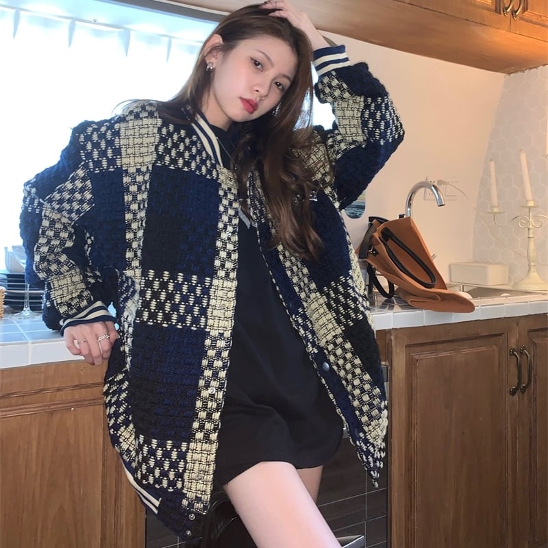 アウター ジャケット スタジャン 長袖 厚手 ボタン 前開き スタンドカラー ミディアム丈