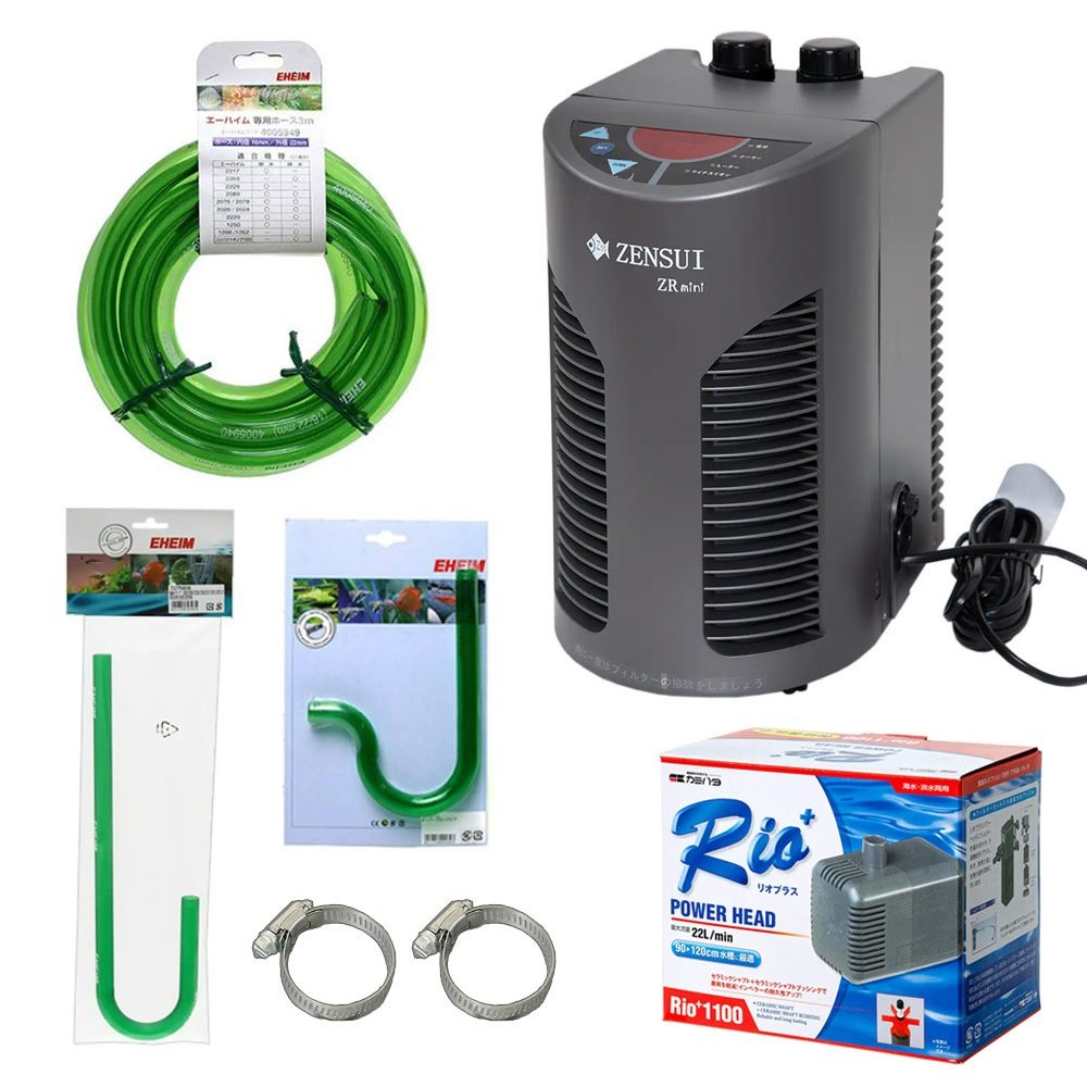 ５０Ｈｚ　ゼンスイ　ＺＲ－ｍｉｎｉ　チャームオリジナル・ブラック＋リオプラス　１１００＋エーハイムセット（東日本用）　ＣＲＣ10―26―10―30―00