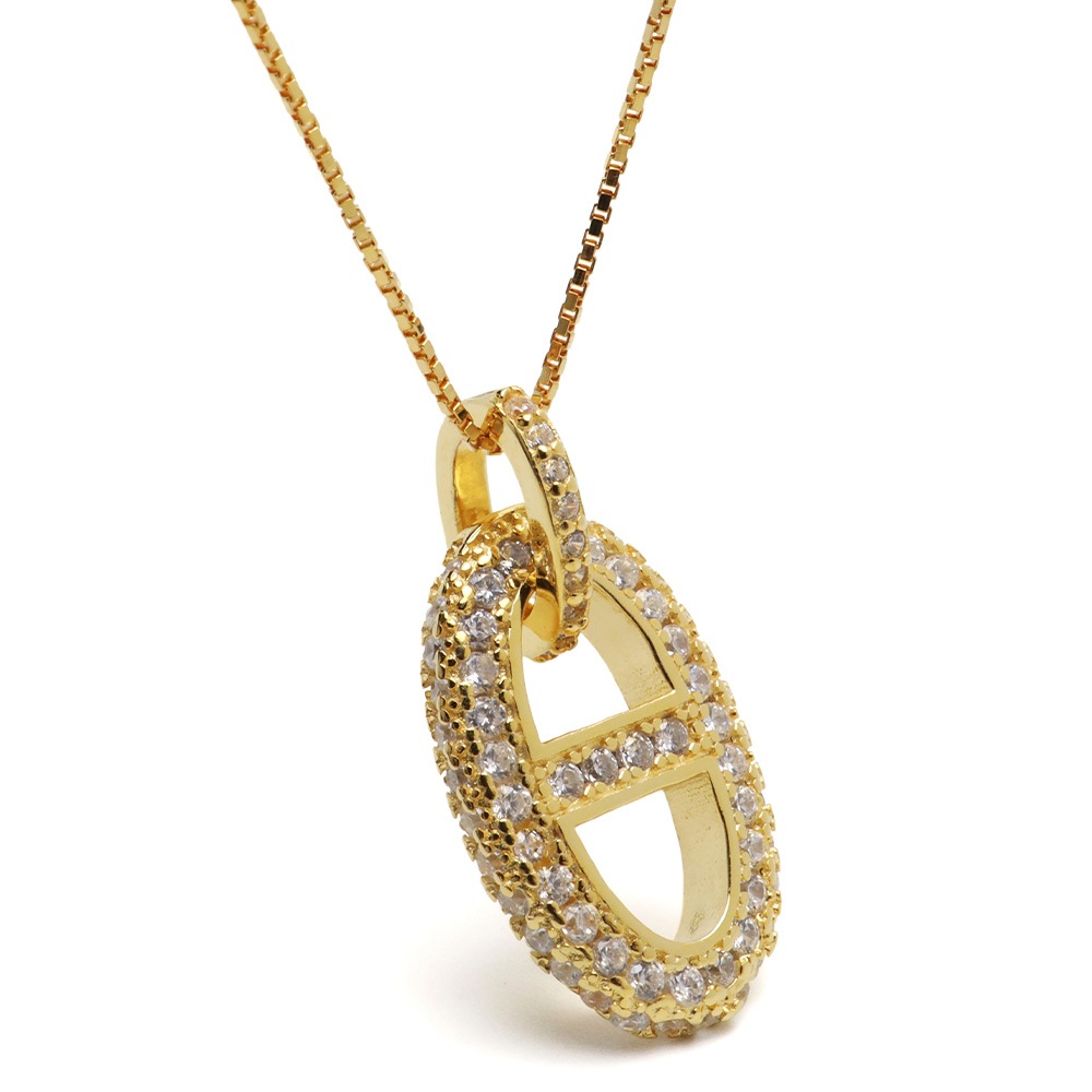 シルバー925 パヴェアンカーネックレス [cn148-cn129]