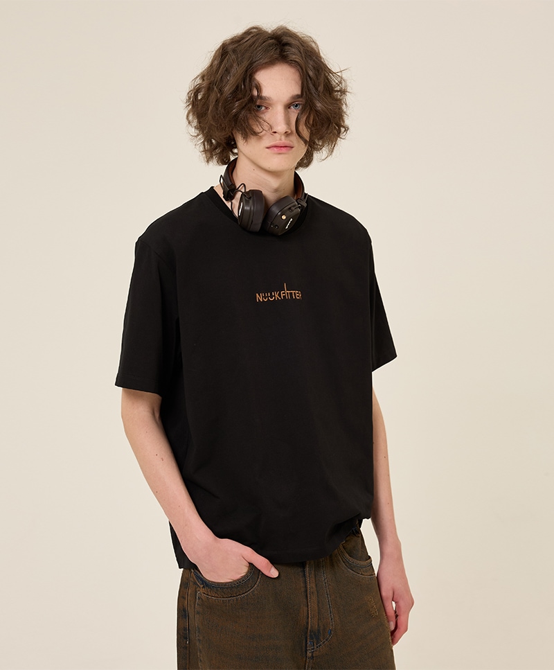 HEAVY COTTON LOGO T-SHIRT [BLACK]