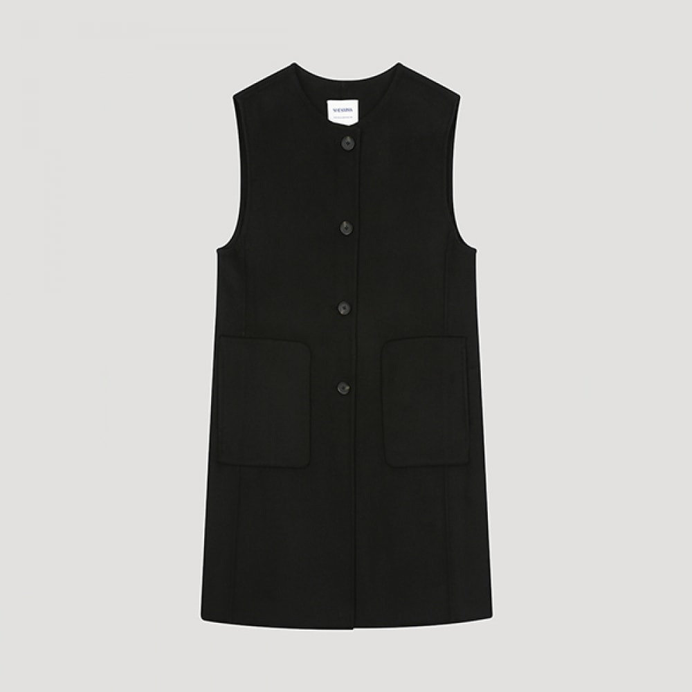 (シーズミス) ウールブレンドハンドメイドベスト_SWHVTO42050_BK