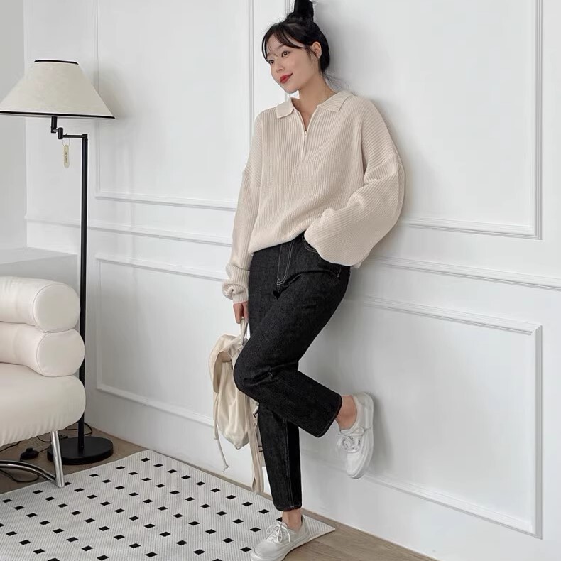 ボトムス パンツ Gパン デニムパンツ 膝下 アンクル丈 ゆったり 伸縮性 裾ゴム 綿 コットン かわいい 大人可愛い きれいめ シンプル カジュアル 大人 上品 おしゃれ お洒落 かっこいい レトロ