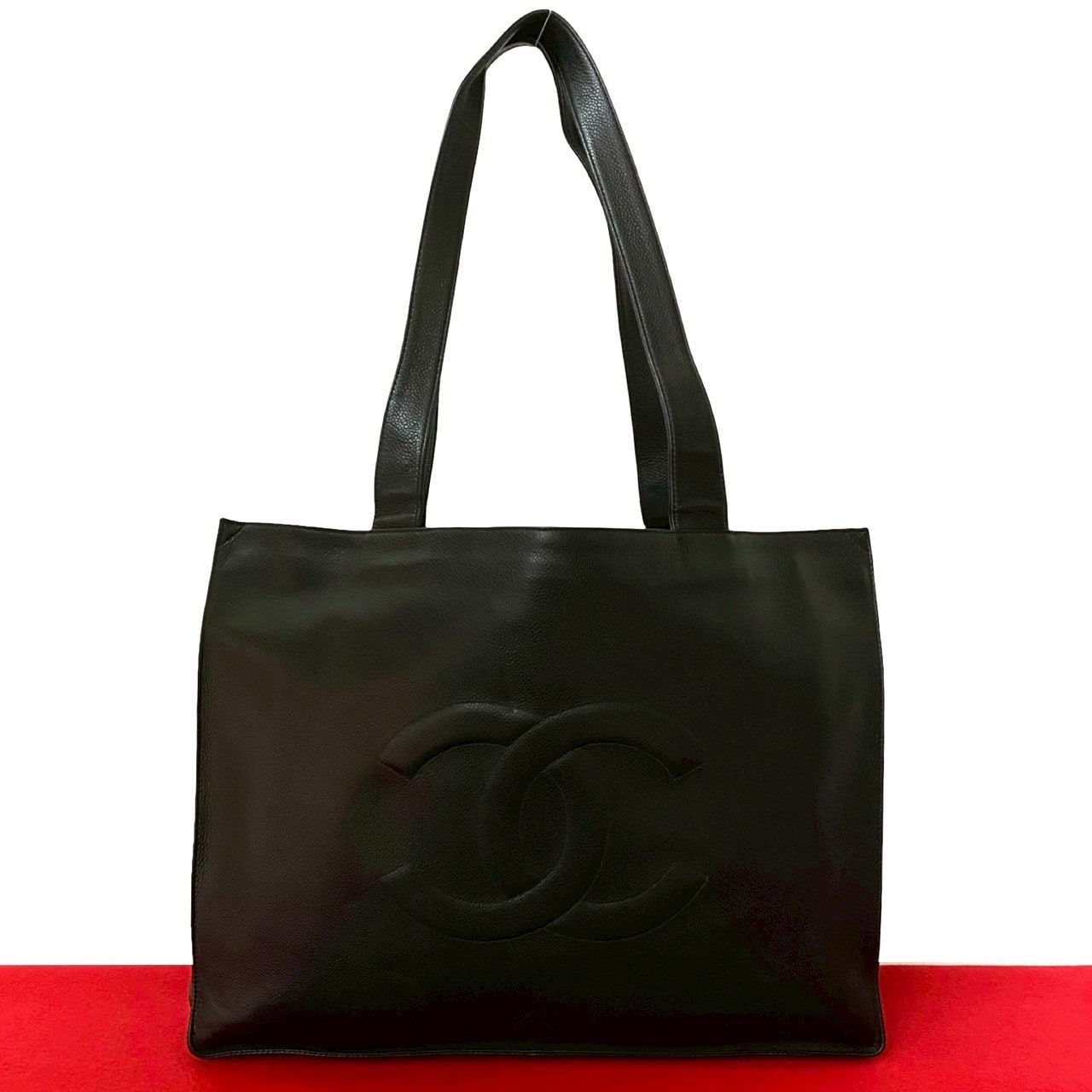 ヴィンテージ デカココマークトートバッグ マットキャビアスキン ブラック 31287 103,675円