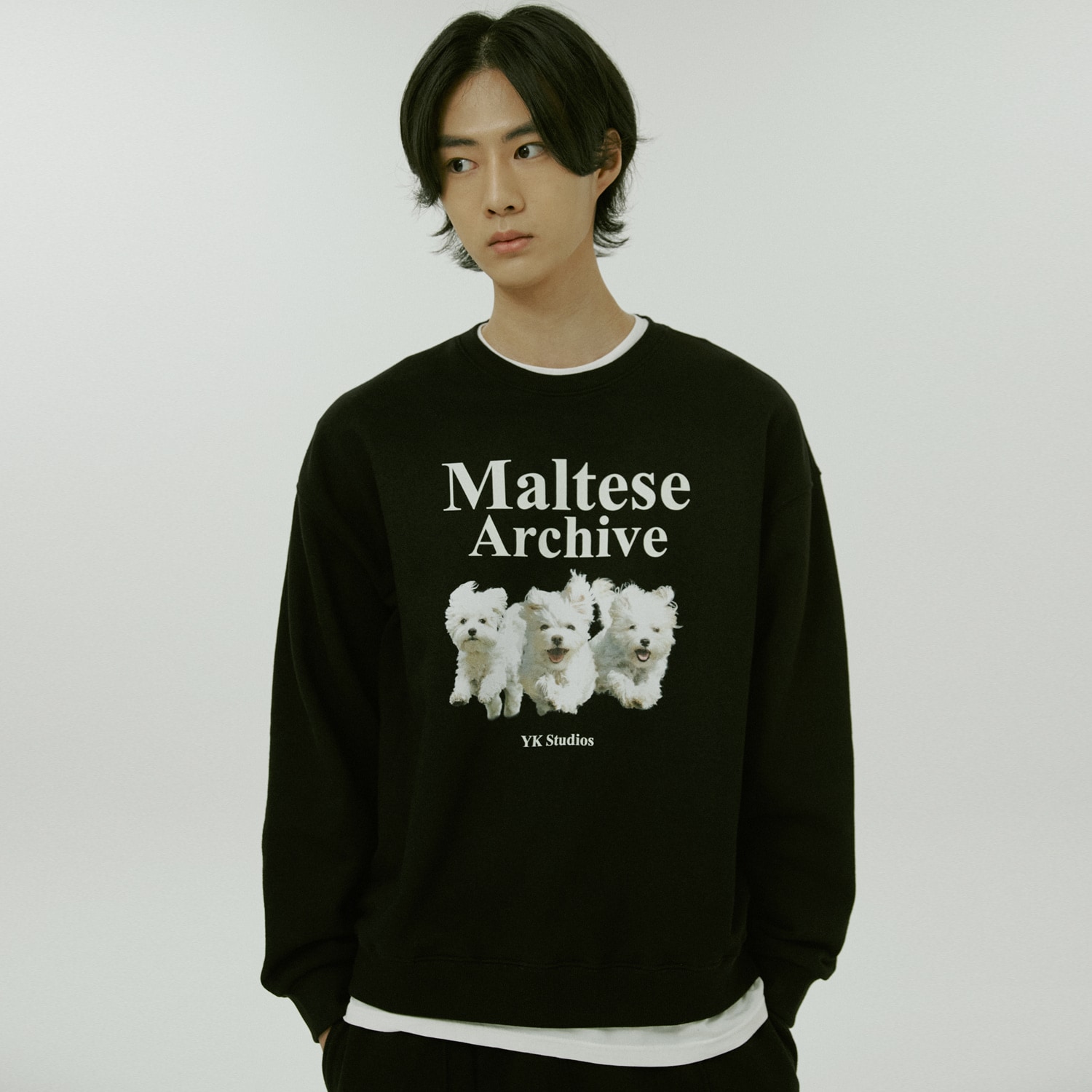 [SEVENTEEN着用] Maltese archive sweatshirts BLACK