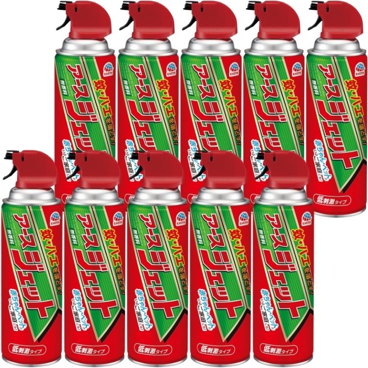 10個セット アース製薬 アースジェット 450ml 蚊 ハエ 駆除スプレー 低刺激 無香料