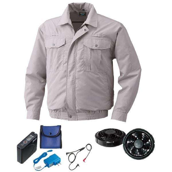 KU9054F 空調服 ポリ製 フルハーネス対応 FAN2300B/LISUPER1 銀 LL