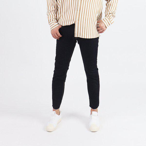 OM940 メンズ ビッグサイズ 裾カット 生デニムジーンズ