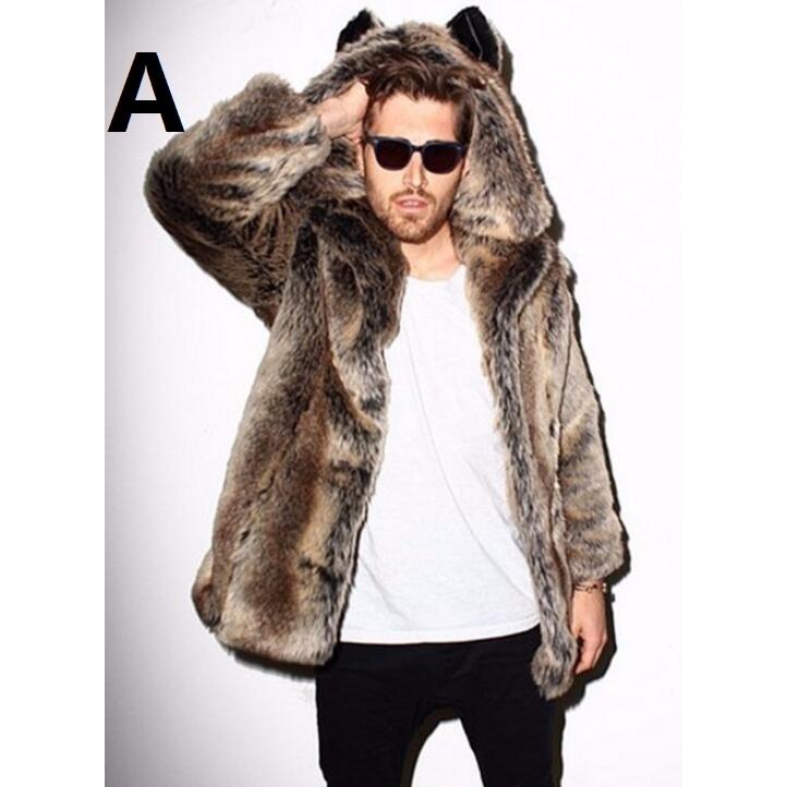 2色 フード付き フェイクファー 上品 ファーコート ジャケット 防寒 ショート丈 カッコイイ 毛皮コート メンズ 長袖 大きいサイズ 令和 厚手 暖かい 秋冬 S-3XL