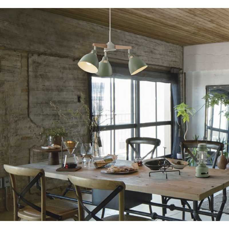 大光電機　LED照明 ペンダントライト 電球色 3灯 電球付属 スモークグリーン　DXL-81427