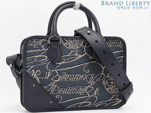 新品同様ベルルッティアンジュールガリバースクリットアラベスクキャンバスメッセンジャー2WAYハンドバッグショルダーバッグ