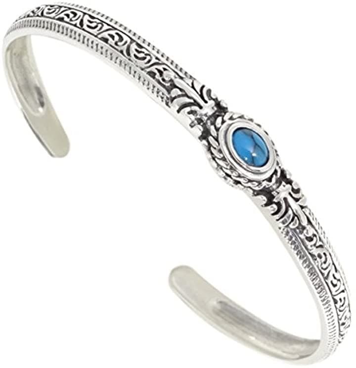 c my select バングル シルバー925 ターコイズ 唐草 アラベスク cmy161118-8(12：ターコイズ アラベスク)