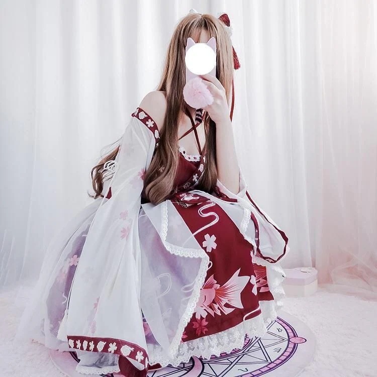 ピンユジ和風ロリータドレスデイリー学生スカートドレス婦人服古代風