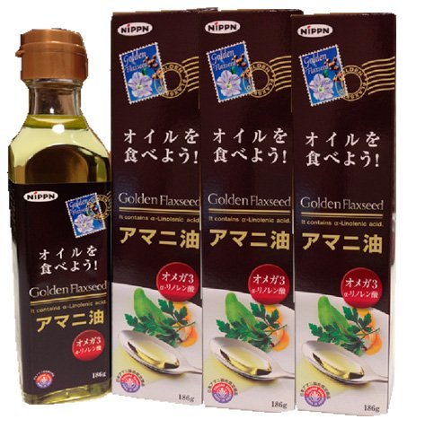 日本製粉　アマニ油　ゴールデンフラックスシード186ｇ3本セット