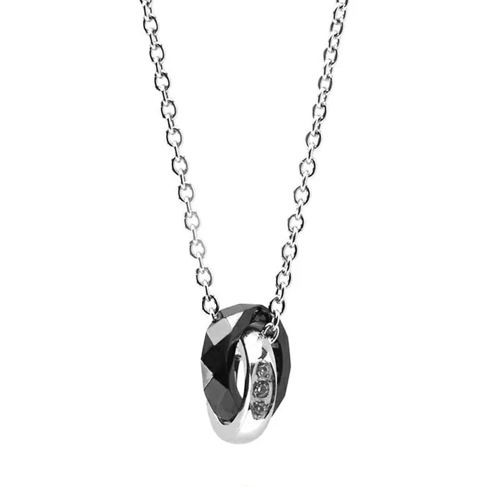 LH-1 スタッド ダブルリング ネックレス ブラック サージカルステンレス316L タングステン (金属アレルギー対応) 03NE007BBK ステンレ