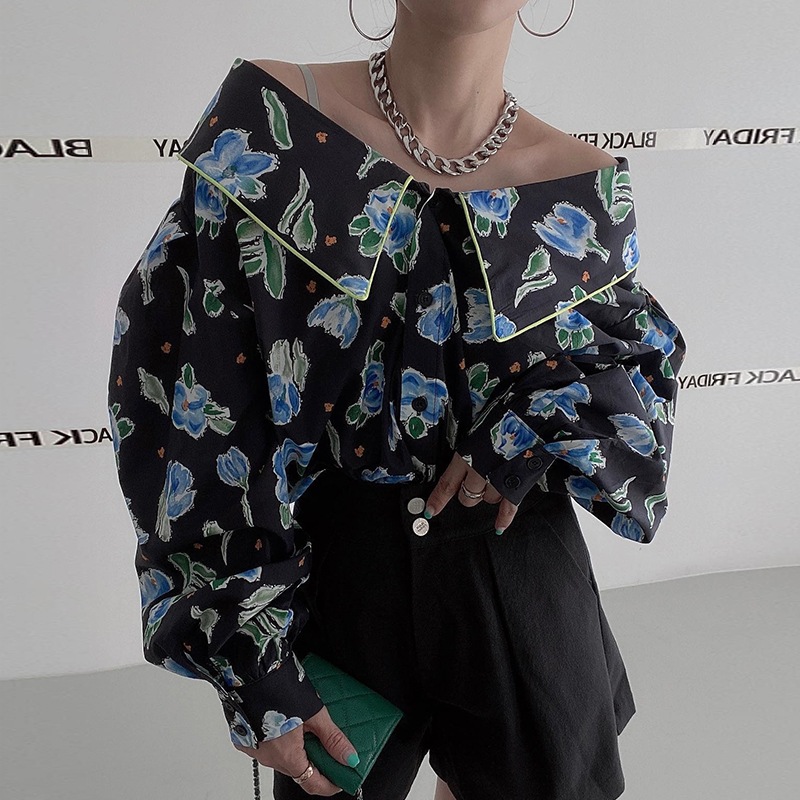 トップス シャツ 袖付き 長袖 ボリューム袖 Vネック オフショルダー 2way ビックカラー 前開き かわいい 大人可愛い きれいめ シンプル カジュアル 大人 上品 おしゃれ かっこいい 大人女子