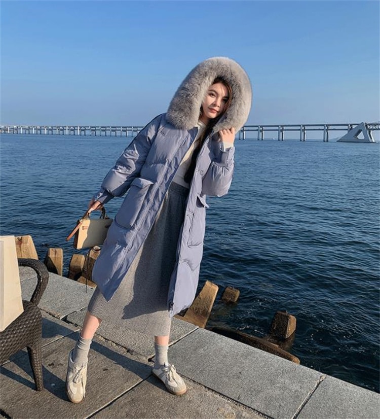 早い者勝ち コート sweet系 中綿入り ゆったりする 2022年新作 ロングセクション ひざ下 防寒ジャケット フード付き ビッグファー衿 厚手 ダウンジャケット