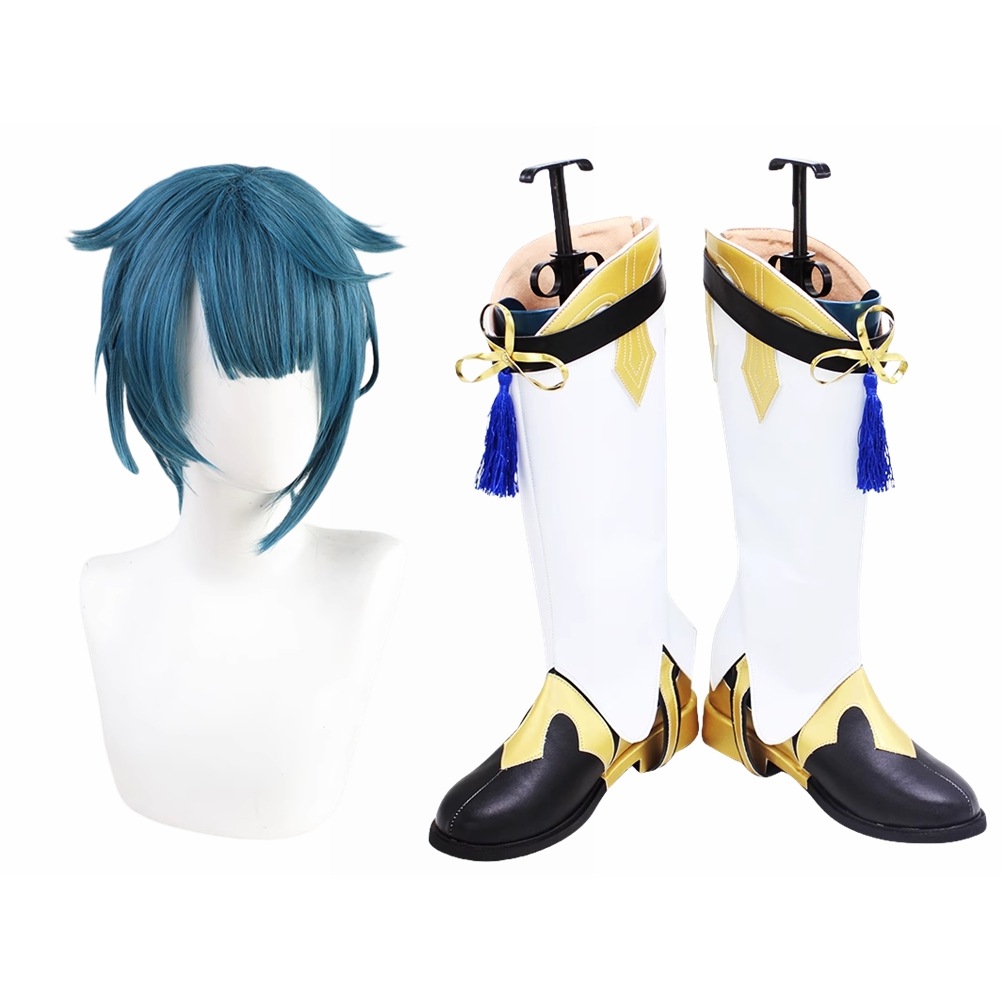 行秋 コスプレ靴 ブーツ コスプレ ウィッグ付き 演出服 アニメ 祭り ハロウィン クリスマス 学園祭 文化祭 仮装