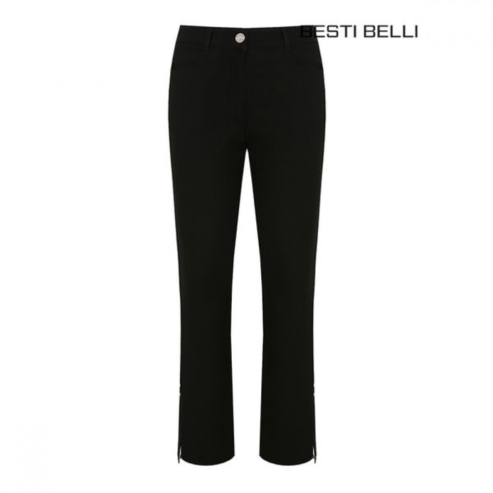 [ベスティベリ] スタッズブーツカットストレッチパンツブラックBGPKF2281