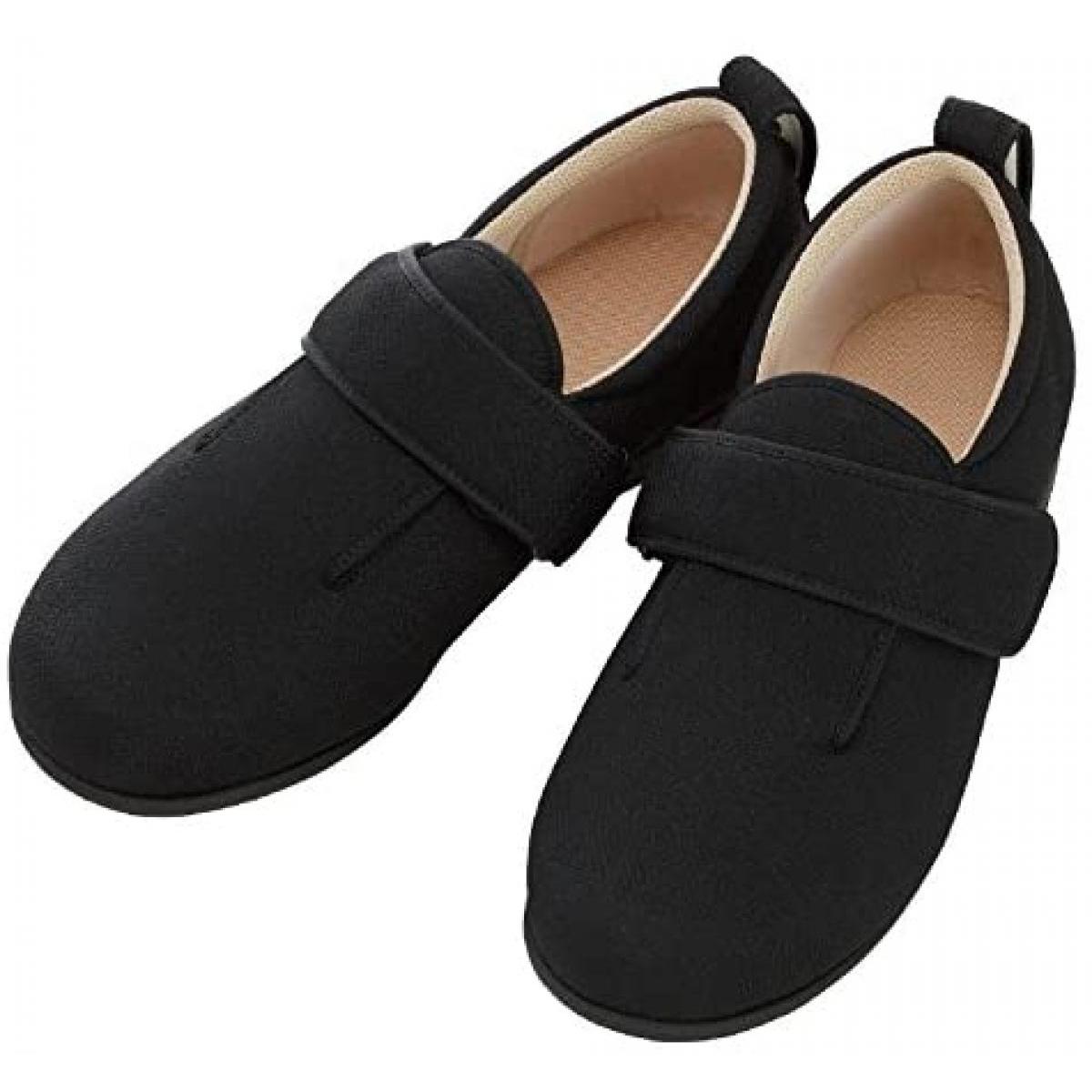 徳武産業 介護シューズ あゆみ ダブルマジックIII 施設・院内用 黒 4L 26.0-26.5cm 足囲3E 両足 1097 マジックテープ むくみ 履きやすい 簡単調整