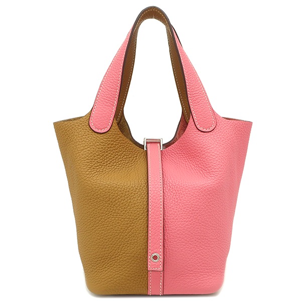 エルメス HERMES ハンドバッグ ピコタンロック PM カザック トリヨンクレマンス セサミ×ローズアザレ シルバー金具 バイカラー Y刻印 【箱】【中古】