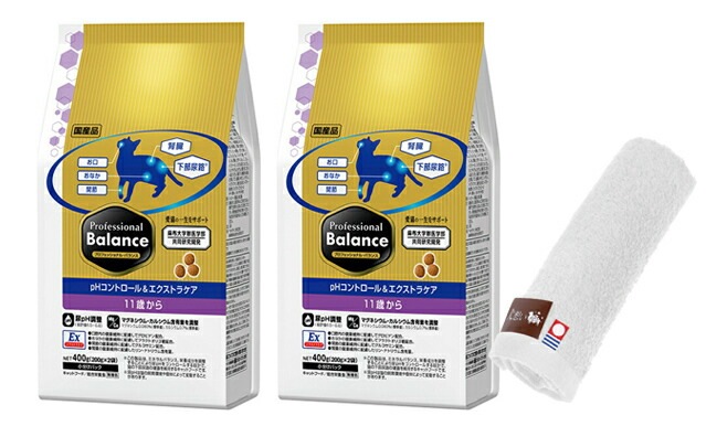 プロフェッショナル バランス pHコントロール＆エクストラケア 11歳から 2kg 2個セット【犬想いオリジナル今治ハンドタオルセット】【タオルカラー ホワイト】