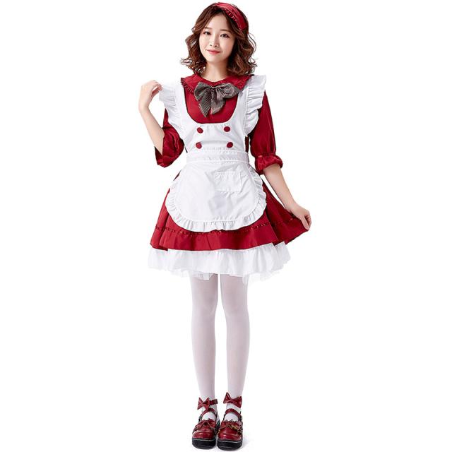 メイド服 ロング クラシック コスプレ イギリス風 フリル クラシカル 黒 ブラック 大きいサイズ 可愛い メイド エプロン カチューシャ 衣装 セクシー コスチューム ハロウィン ロングメイド こす