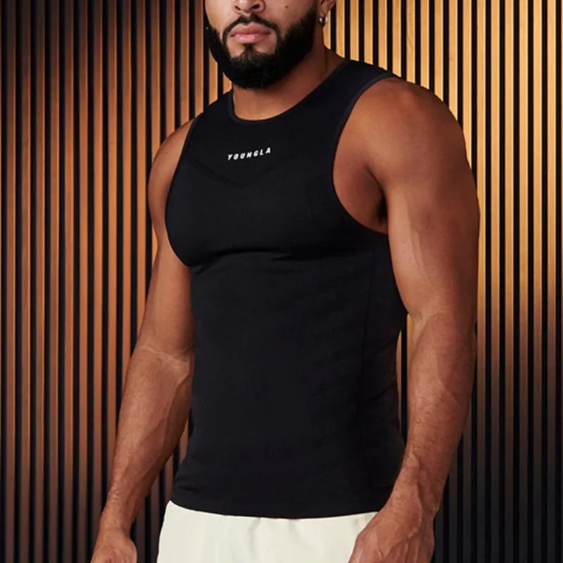 【超お得1つ買うと10個もらえる】メガ割おしゃれヨガウェア 夏の準備！ 新しい夏のジムメンズスポーツランニングカジュアルベストプリントストレッチ通気性フィットネストップス