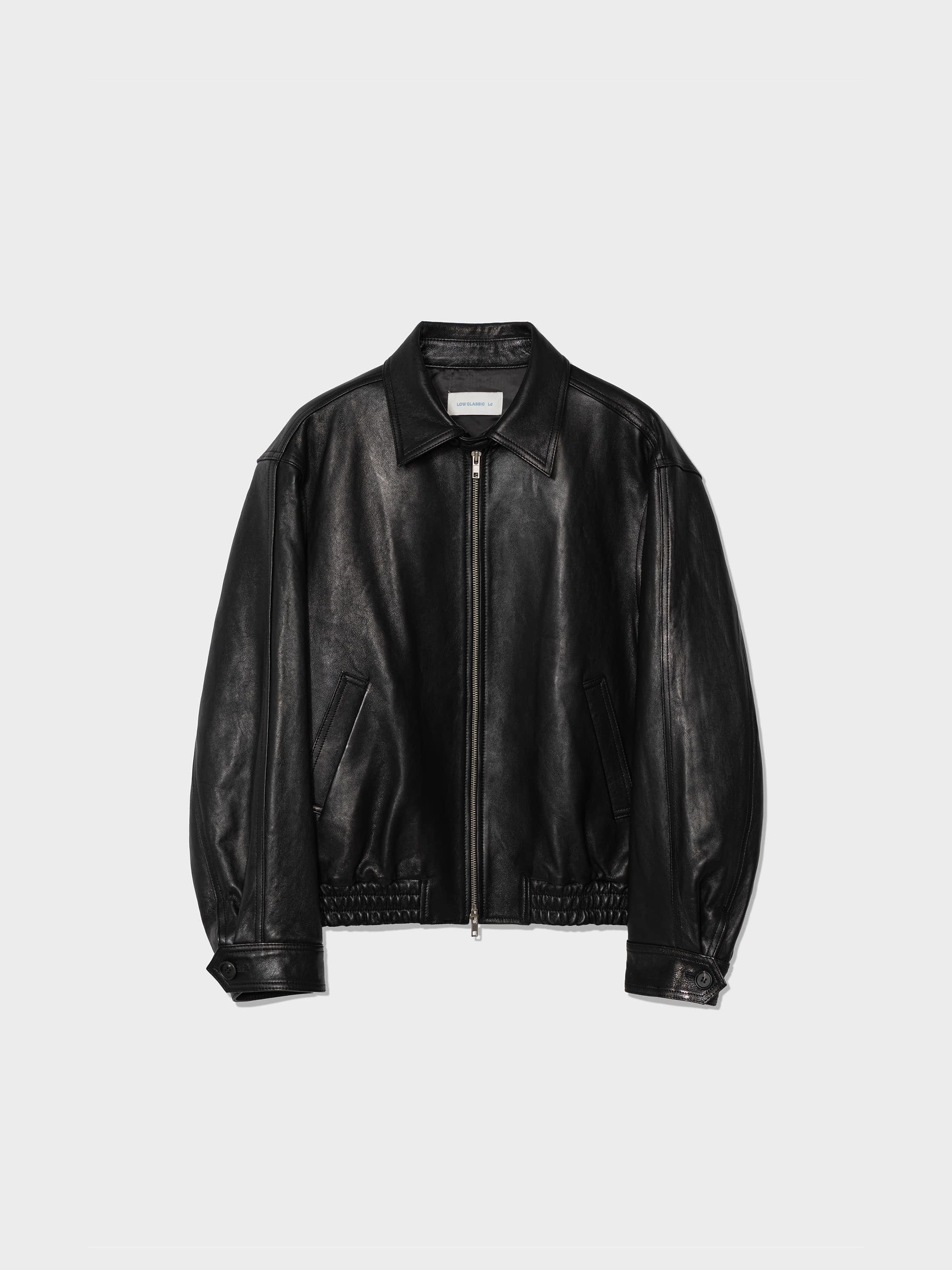 【LOW CLASSIC】 25FW LAMBSKIN LEATHER HARRINGTON JACKET : BLACK