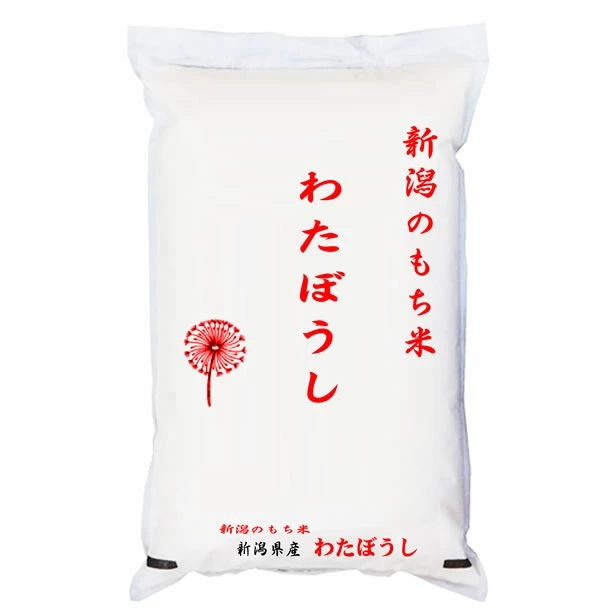 おいしいもち米 令和7年産新潟県産わたぼうし 5kgx2袋 (白米/玄米/無洗米加工/保存包装 選択可)