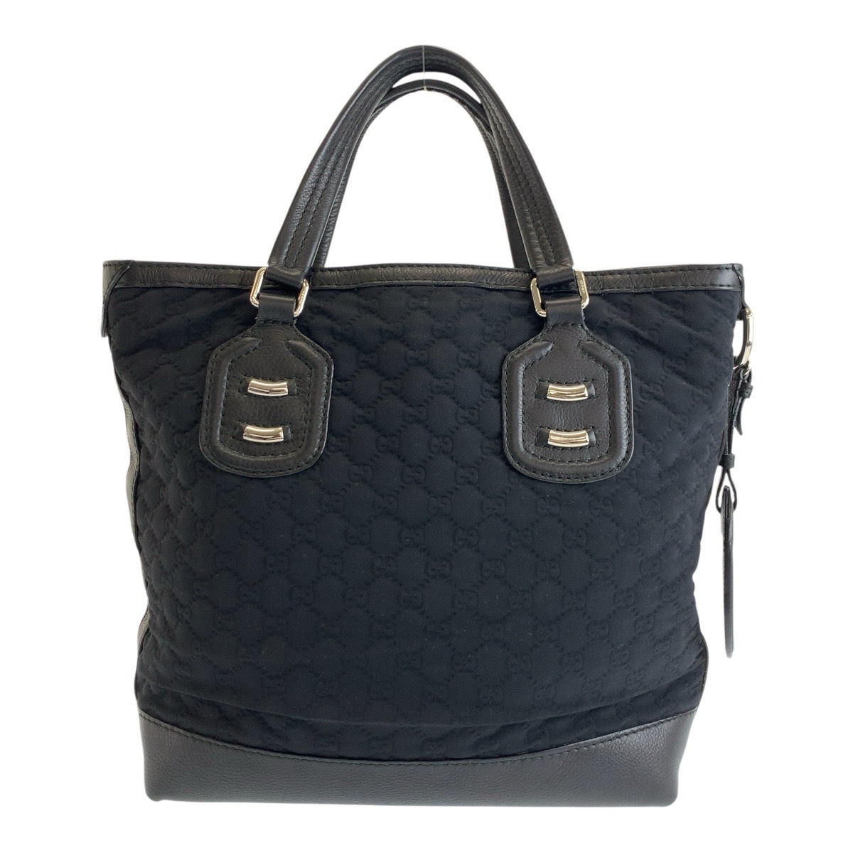 美品 GGネオプレーン ブラック 黒 シルバー金具 レザー/ナイロン 241104 トートバッグ ショルダーバッグ レディース 504456