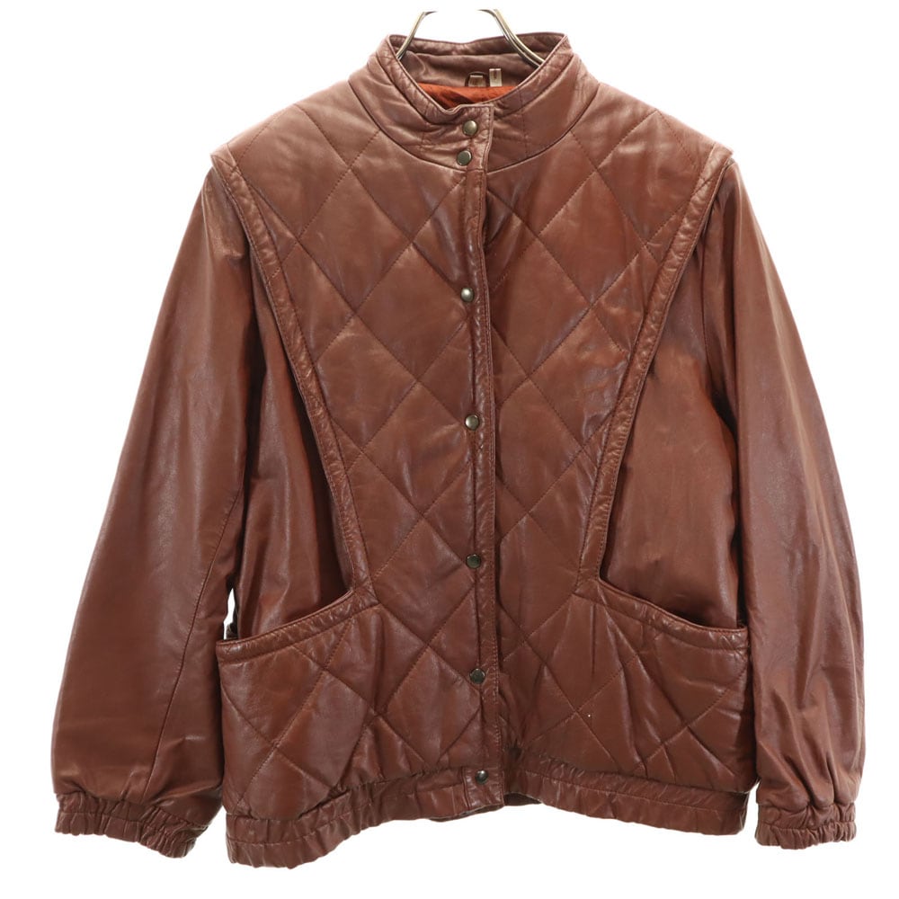 BERTINI 80s 90s 韓国製 オールド レザージャケット 12 ブラウン レディース 古着