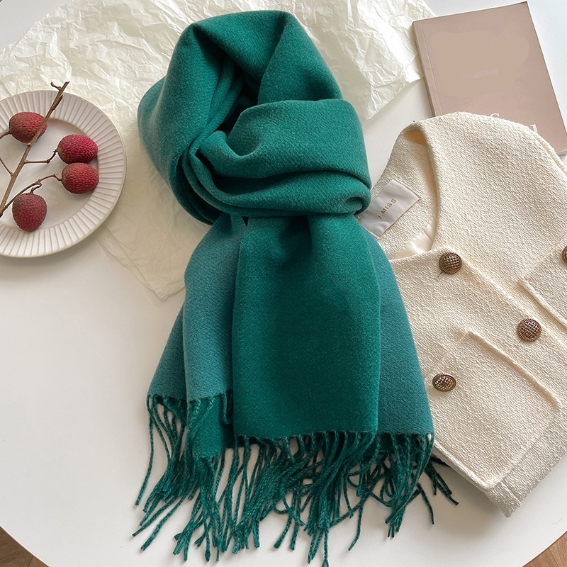 大判無地ストール おしゃれ 柔らかいマフラー メンズ レディース 秋冬通勤防寒用