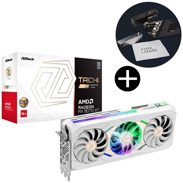 RX9070XT TCW 16GO ホワイト Radeon RX 9070XT Taichi White 16G OC グラフィックボード + オリジナルマウスパッド セット