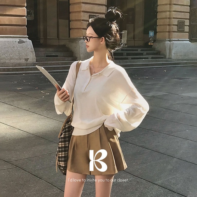 [MADE] ワイカラーネックルーズシルエットニット nt1302