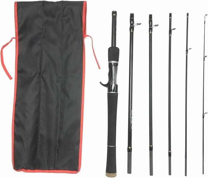 7ft 2.1mベイト6ピース ML ベイトフィネス ベイトパックロッド シーバス ルアー バスロッド トラウト 渓流ベイト(ブラック, 7ft(2.1m)ベイト6ピース(ML))