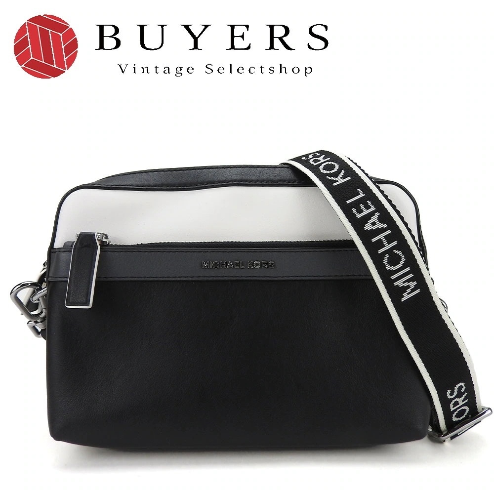 中古 ショルダーバッグ 37S1SCOC5L レザー ブラック ホワイト グレー シルバー金具 クロスボディ カジュアル 普段使い レディース 女性