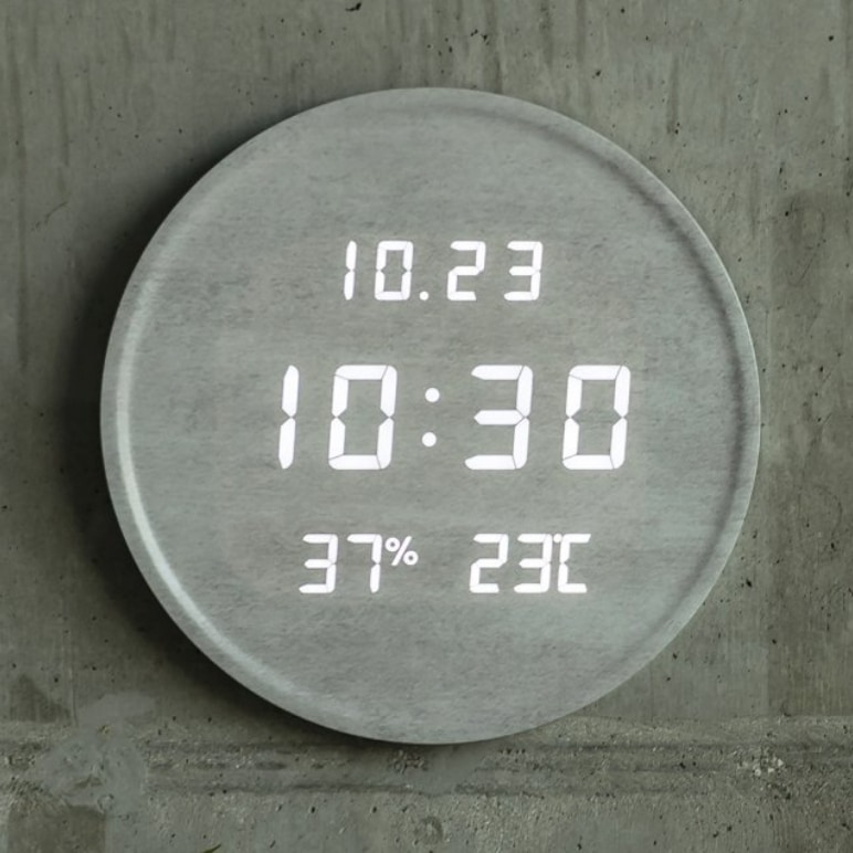 韓国雑貨 壁掛け時計 LED 温湿度計 かわいい おしゃれ 室内