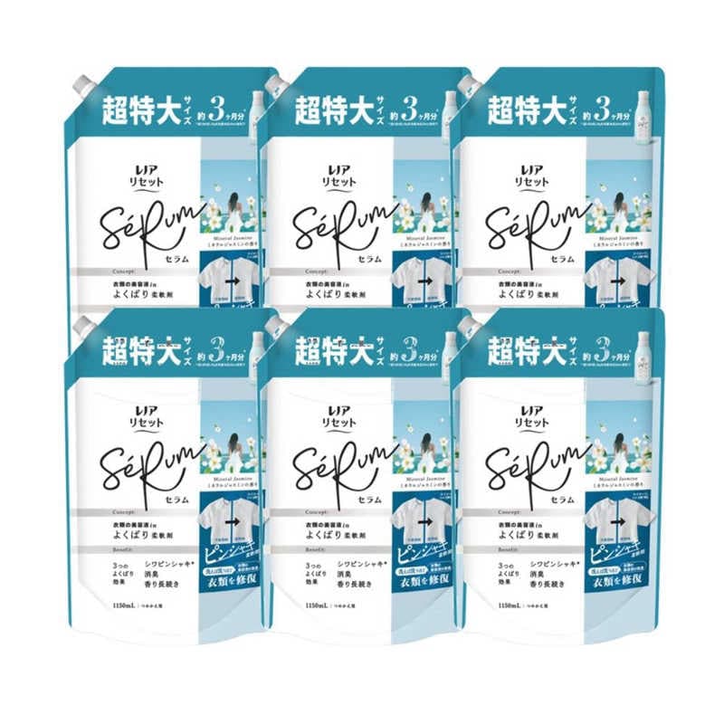 P＆G　(ケース販売)レノアリセットセラムミネラルジャスミンの香りつめかえ用超特大サイズ1150mL×6 8,205円
