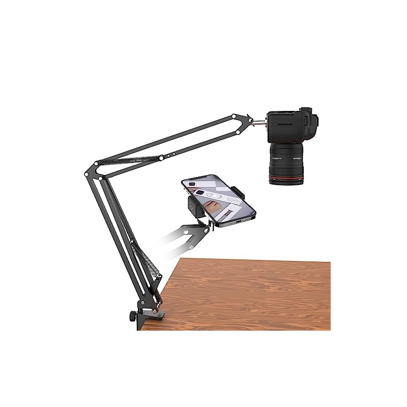 【金属製安定性アップ】 カメラ アーム カメラスタンド プロジェクタースタンド デジタル一眼レフカメラ用三脚 360度回転 自由調節可能 卓上カメラアーム可動式 1/4ネジアダプター付き キヤノン 11,536円