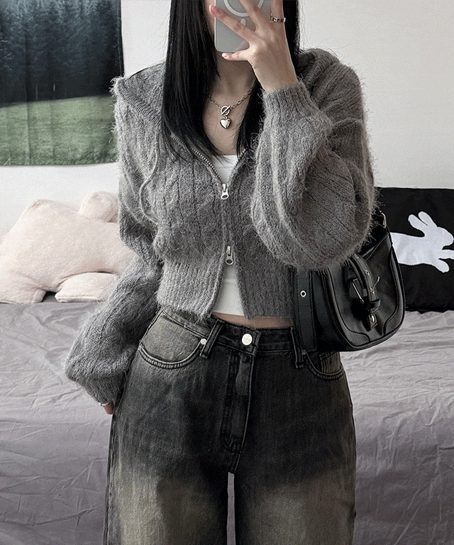 *春の新作/社長のおすすめ* Brow Crop Hood Zip-Up ブロウ クロップ フード ジップアップ