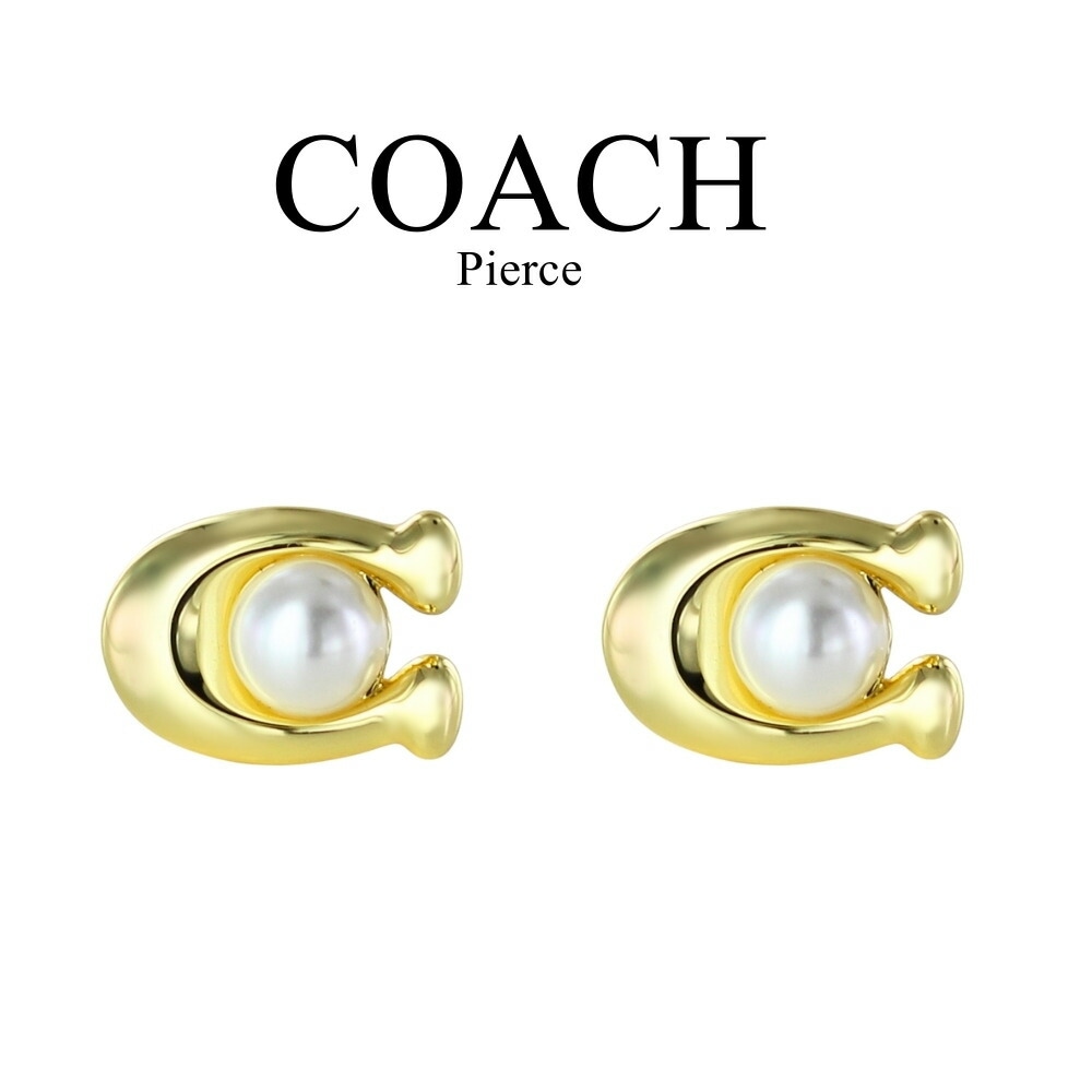 コーチ レディース ピアス ゴールド ブランド スタッドピアス 両耳ピアス かわいい 大人 おしゃれ 女性ギフト 誕生日プレゼント 結婚式 お呼ばれ 結婚記念日 プレゼント 妻 彼女 女性 母 ジュエ