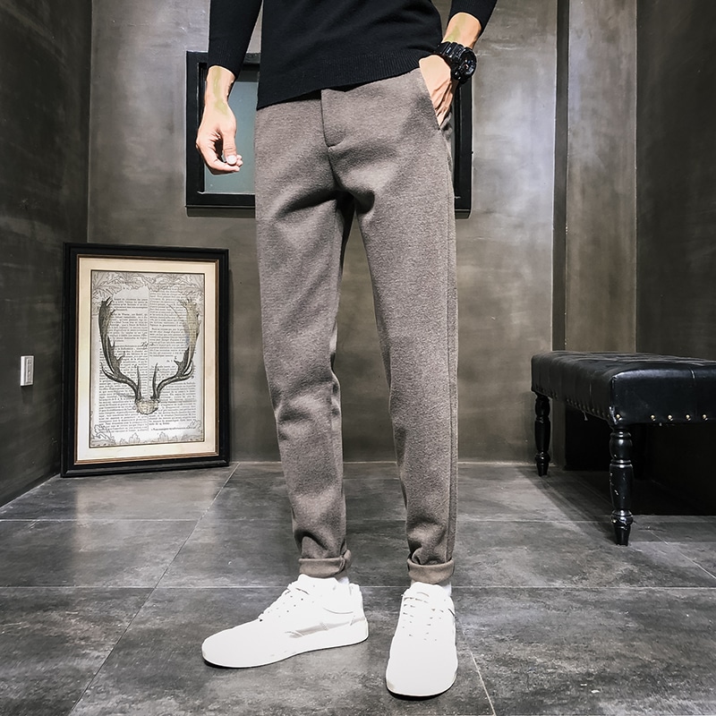 ツイードパンツ男性22シーズン百ニパンツ小さなスーツパンツのトレンドの韓国語版スリムメンズパンツカジュアルパンツ男性