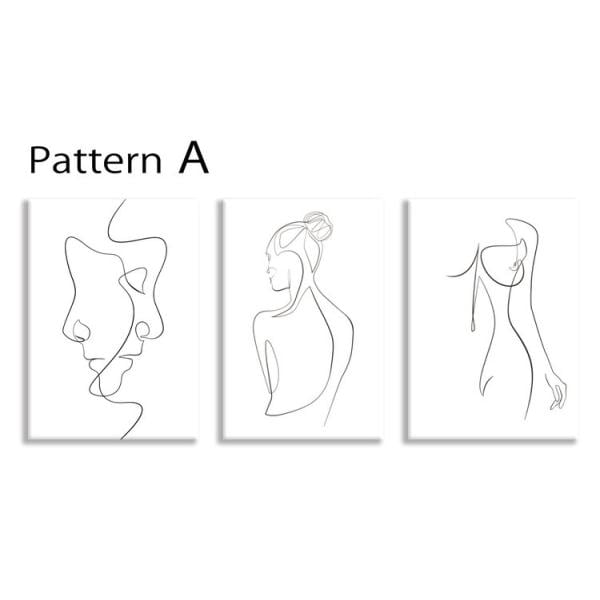 ファブリックパネル アートフレーム おしゃれ モダンアート 壁掛け ウォールデコレーション ピカソ Line Art patternA 3枚セット 8,594円