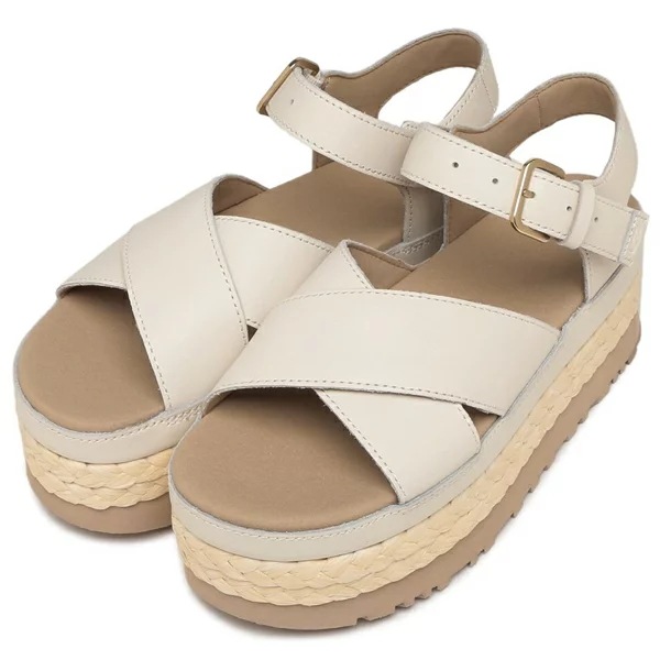 厚底 サンダル オーブレイ アンクル ストラップ プラットフォーム ホワイト レディース 1169650 JSM