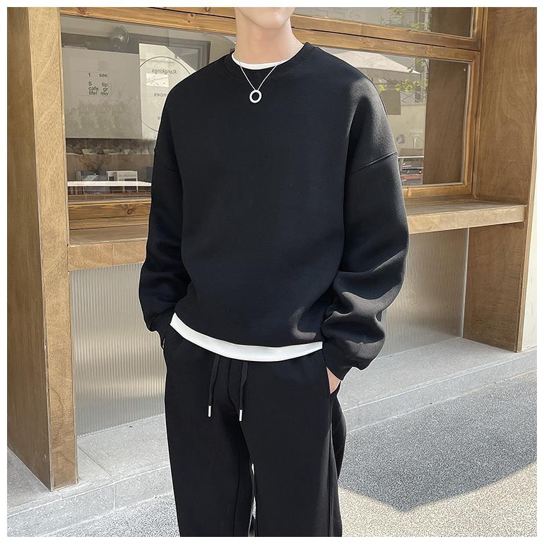 スウェット トップス パーカー トレーナー エッセンシャル メンズ 無地 カップル 韓国系 クルーネック ユニセックス スエット おすすめ かっこいい おしゃれ