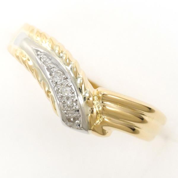 PT900 プラチナ K18YG リング 指輪 12.5号 ダイヤ ジュエリー 中古