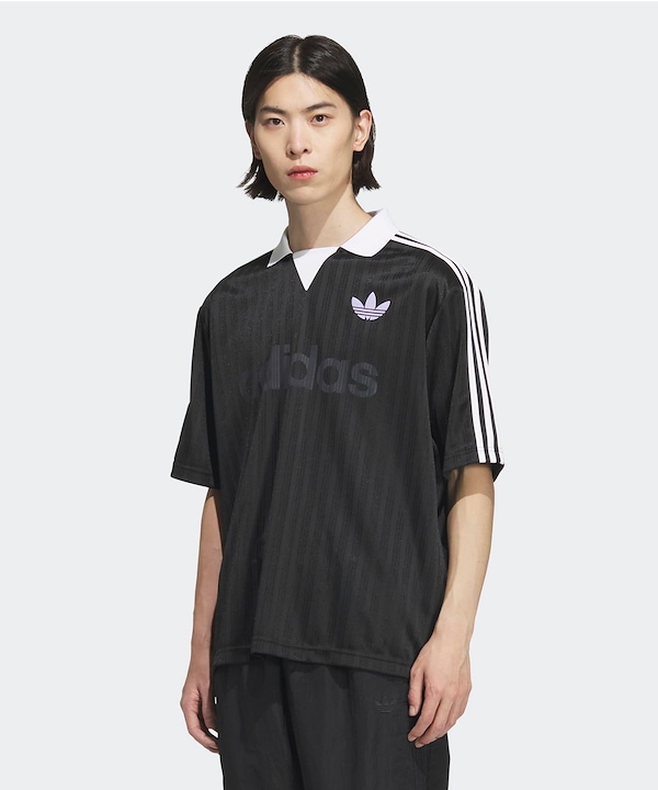 Qoo10 adidas 襟付きゴーリートップ 無地 半袖 ボタン