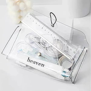 メガ割 入荷クリアペンケース クリア 完全な透明 大容量 ペンケース ペンホルダー おしゃれ 多機能 シンプル映え かわいい 防水素材 塩の女の子 爽やか 収納ボックス