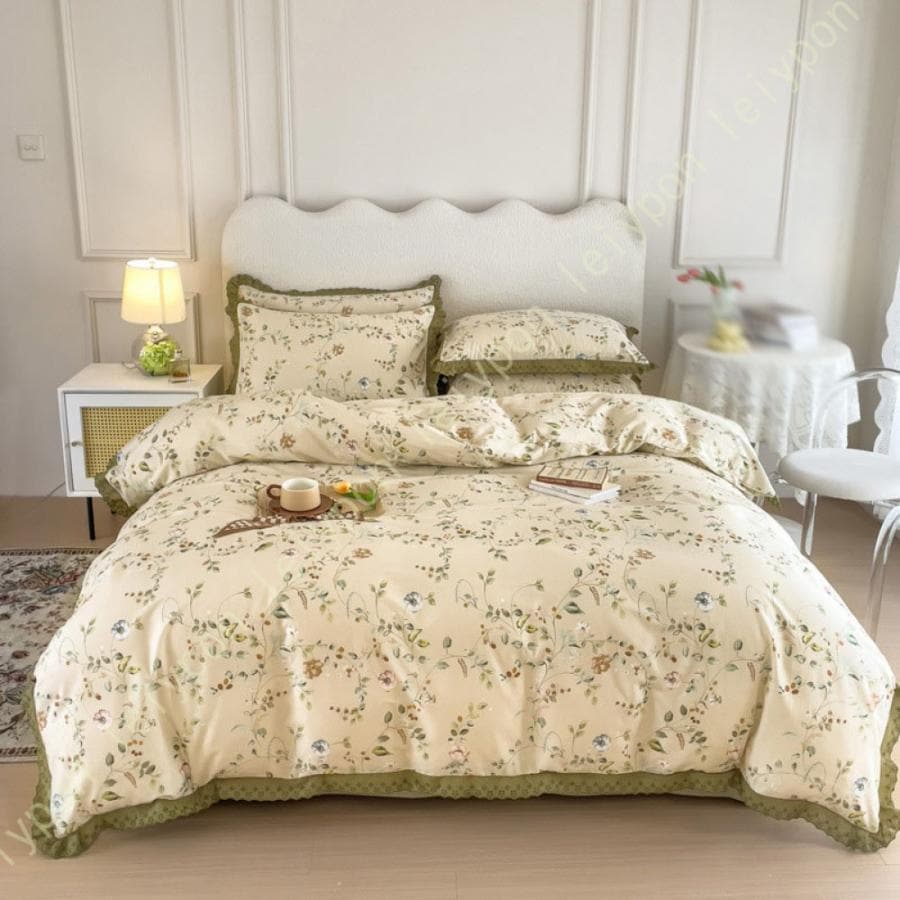 布団カバー シングル 34点セット春夏秋冬 布団セット フリル付き 可愛い 掛け布団カバー 花柄 掛け布団カバー かわいい 寝具カバーセット セミダブル